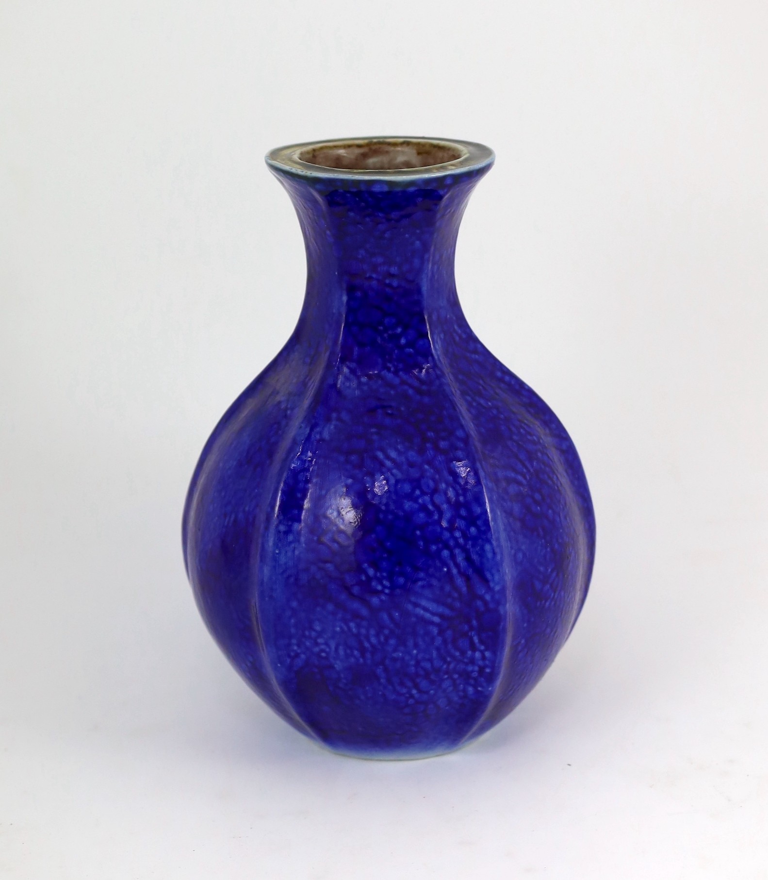 A Martin Brothers cobalt blue glazed vase, early 20th century, 24.5cm high